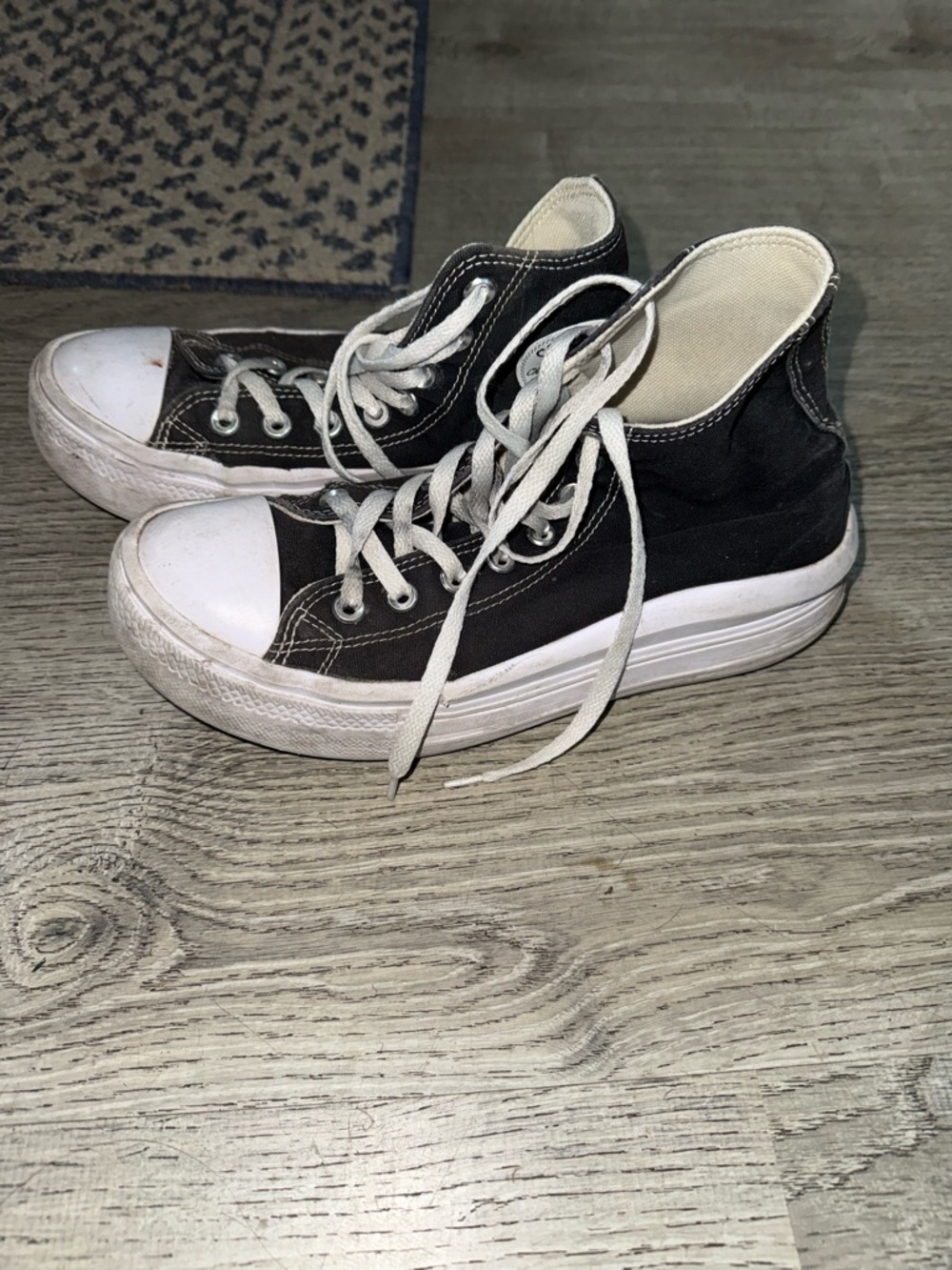 Converse black high top platforms